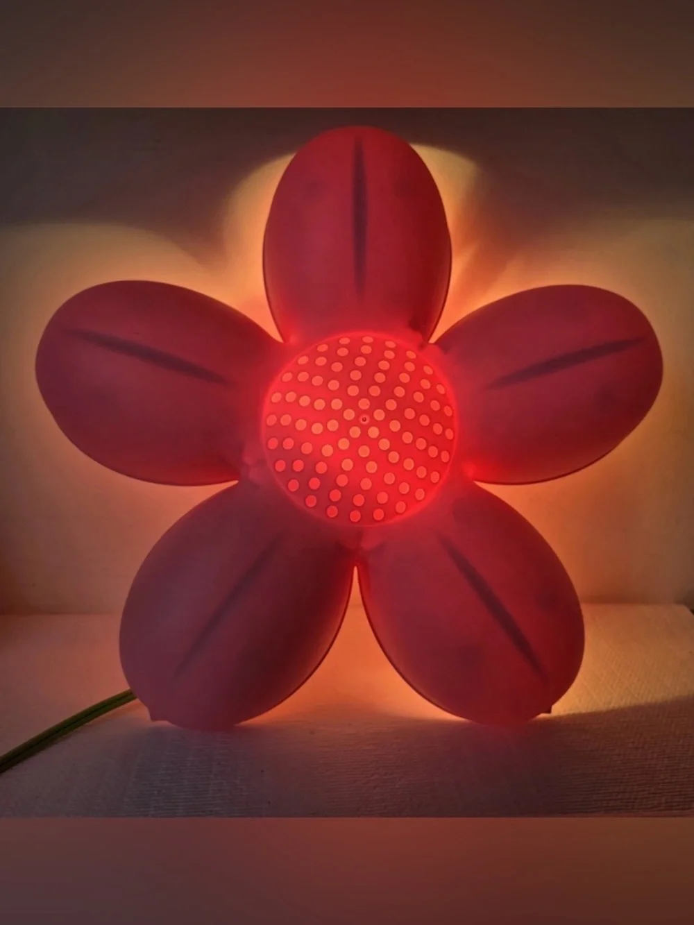 VTG IKEA Smila Blomma Flower Daisy Wall Hanging Sconce Light Lamp Pink14”